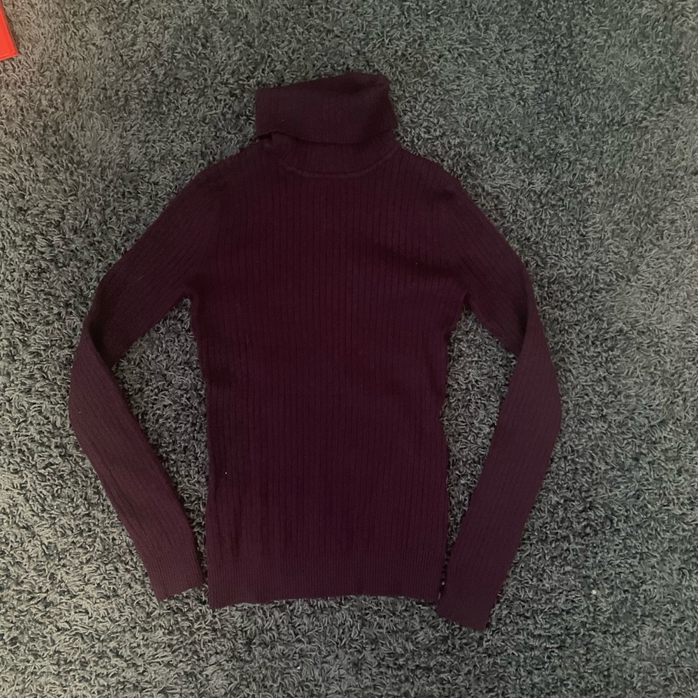 X-Small Merona Women's Ribbed Turtleneck Sweater - Purple